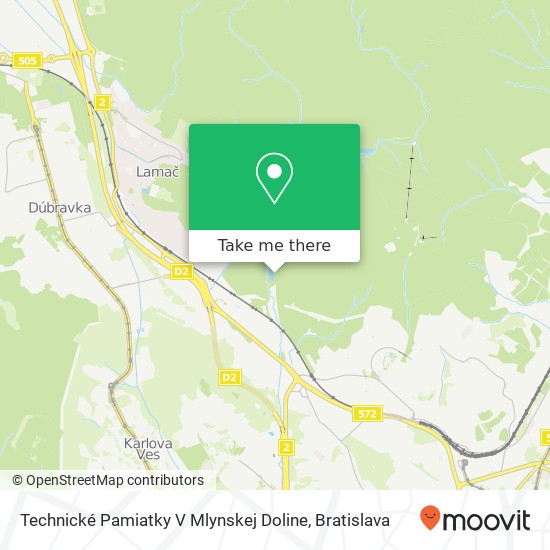 Technické Pamiatky V Mlynskej Doline map