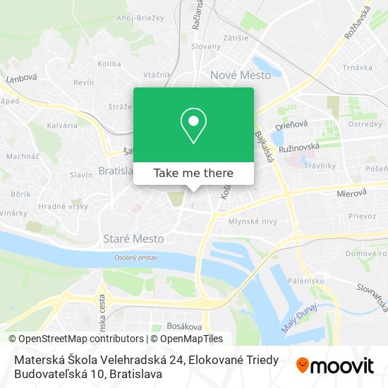 Materská Škola Velehradská 24, Elokované Triedy Budovateľská 10 map