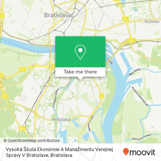 Vysoká Škola Ekonómie A Manažmentu Verejnej Správy V Bratislave map