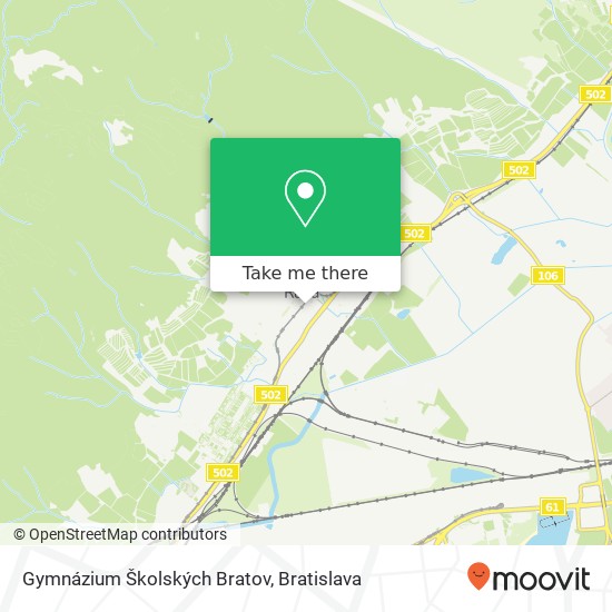 Gymnázium Školských Bratov map