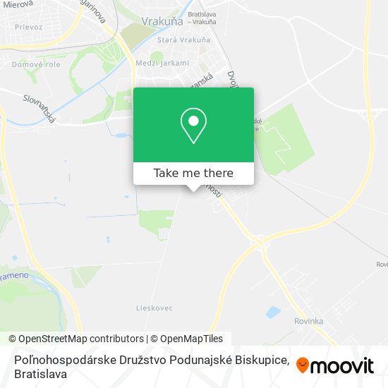 Poľnohospodárske Družstvo Podunajské Biskupice map