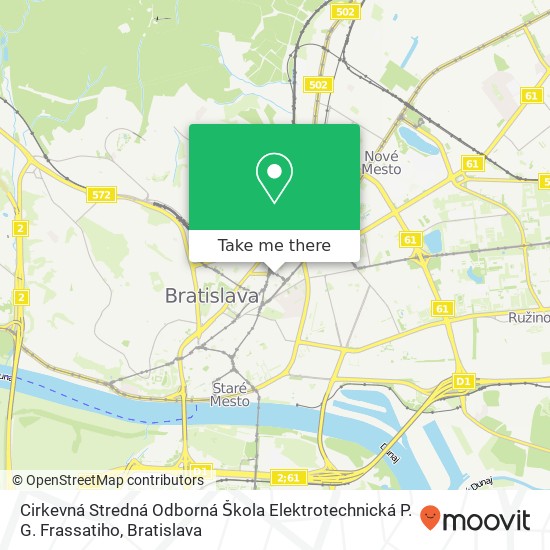 Cirkevná Stredná Odborná Škola Elektrotechnická P. G. Frassatiho map