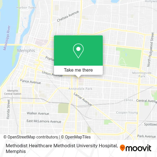 Methodist Healthcare Methodist University Hospital map