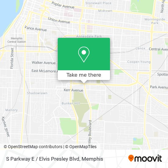 Mapa de S Parkway E / Elvis Presley Blvd