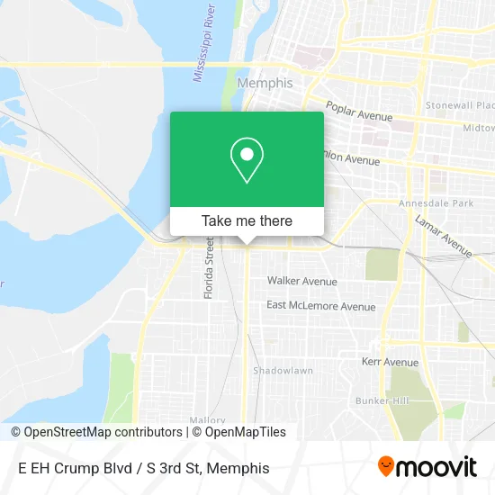 Mapa de E EH Crump Blvd / S 3rd St