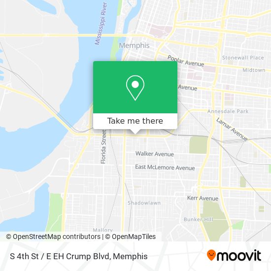 S 4th St / E EH Crump Blvd map