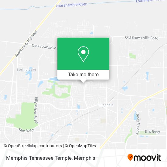 Mapa de Memphis Tennessee Temple