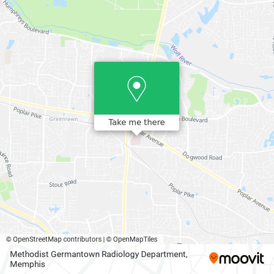 Methodist Germantown Radiology Department map