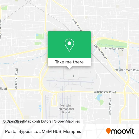 Postal Bypass Lot, MEM HUB map