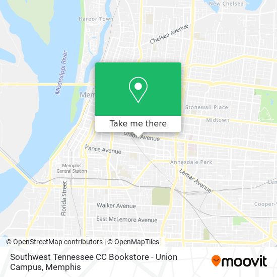 Southwest Tennessee CC Bookstore - Union Campus map