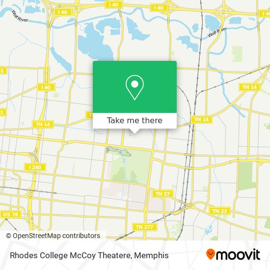 Mapa de Rhodes College McCoy Theatere