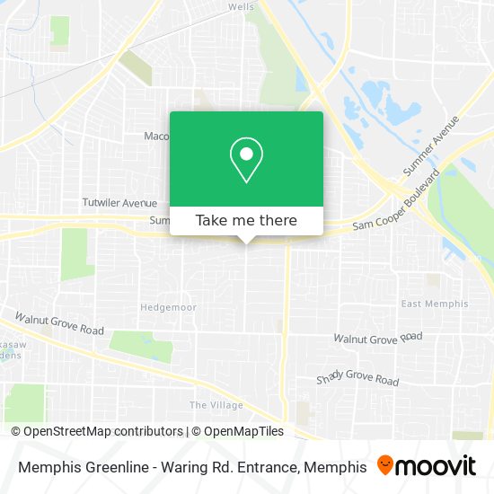 Mapa de Memphis Greenline - Waring Rd. Entrance
