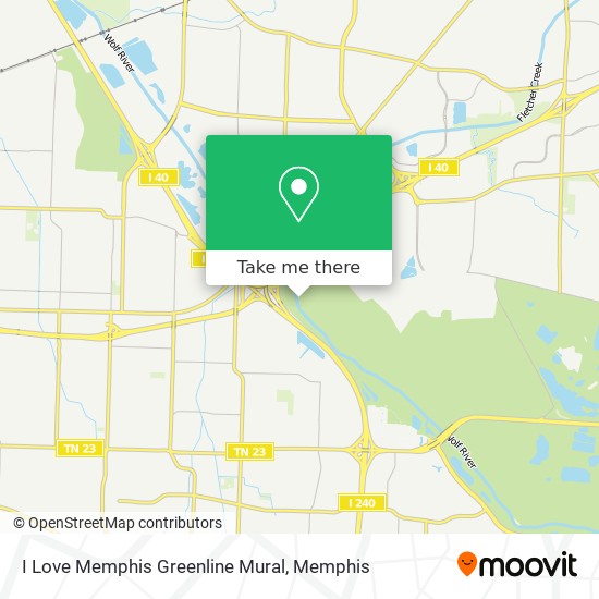 I Love Memphis Greenline Mural map