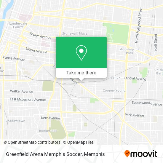 Mapa de Greenfield Arena Memphis Soccer