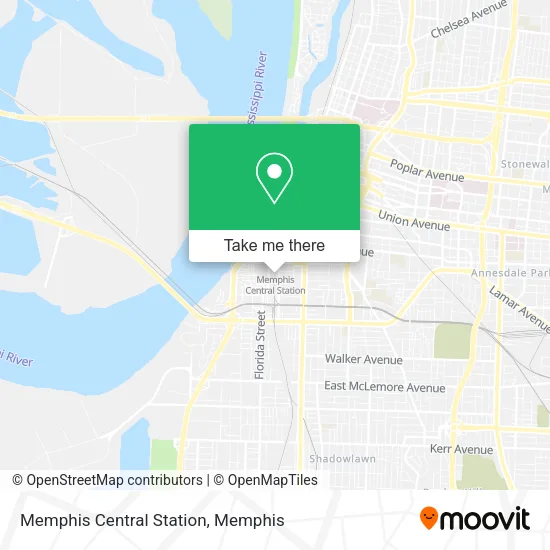 Memphis Central Station map