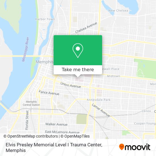 Mapa de Elvis Presley Memorial Level I Trauma Center