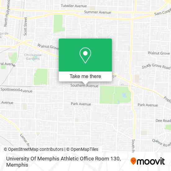 Mapa de University Of Memphis Athletic Office Room 130