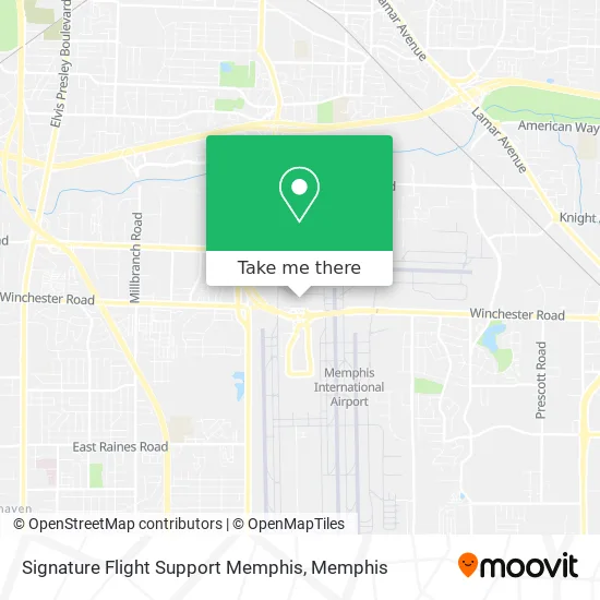 Signature Flight Support Memphis map