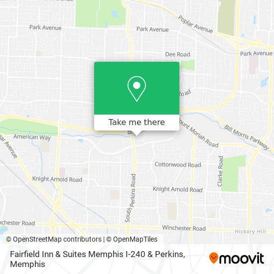 Mapa de Fairfield Inn & Suites Memphis I-240 & Perkins