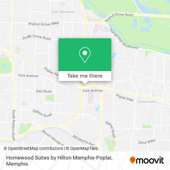 Mapa de Homewood Suites by Hilton Memphis-Poplar