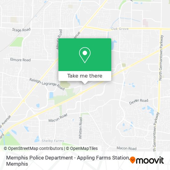 Mapa de Memphis Police Department - Appling Farms Station