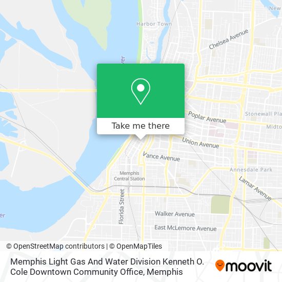 Mapa de Memphis Light Gas And Water Division Kenneth O. Cole Downtown Community Office