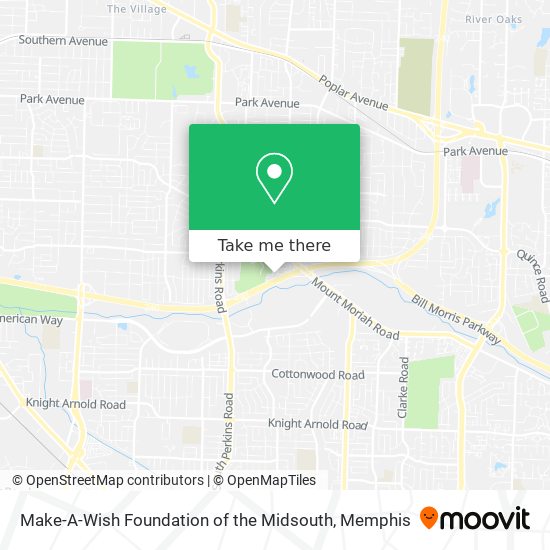 Mapa de Make-A-Wish Foundation of the Midsouth