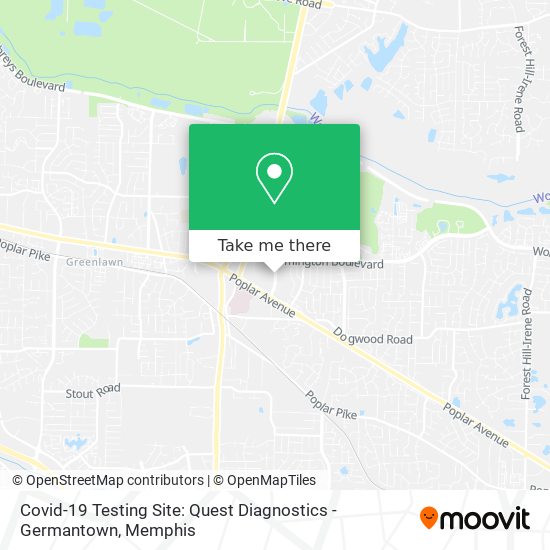 Covid-19 Testing Site: Quest Diagnostics - Germantown map