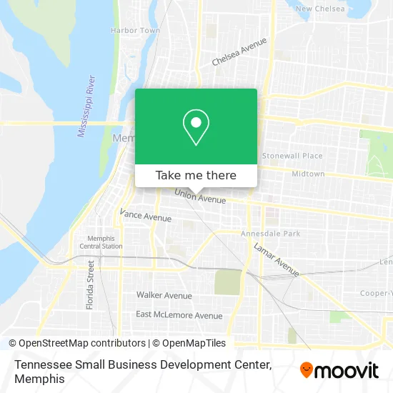 Tennessee Small Business Development Center map