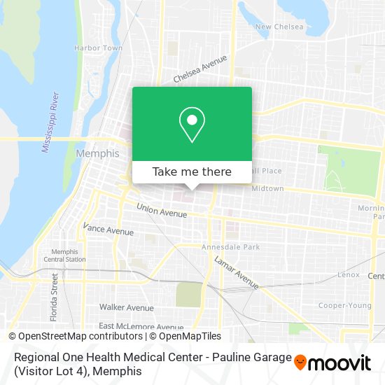 Mapa de Regional One Health Medical Center - Pauline Garage (Visitor Lot 4)