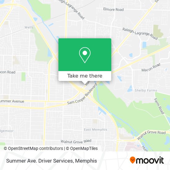 Summer Ave. Driver Services map