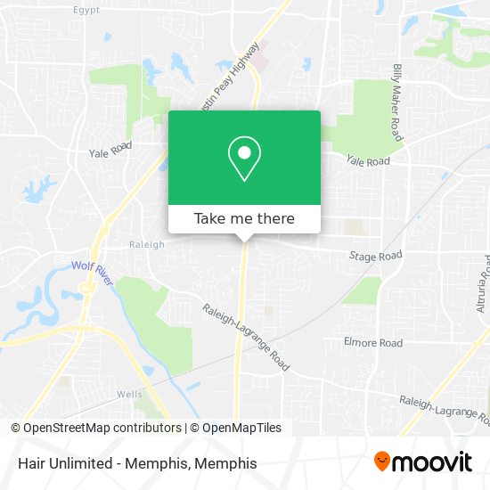 Hair Unlimited - Memphis map