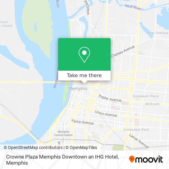Crowne Plaza Memphis Downtown an IHG Hotel map