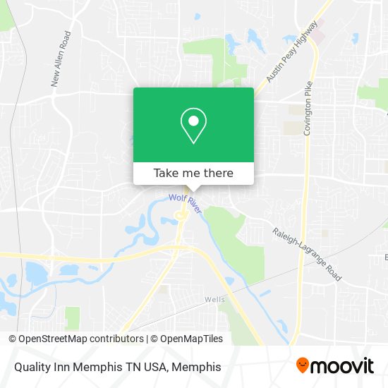 Quality Inn Memphis TN USA map