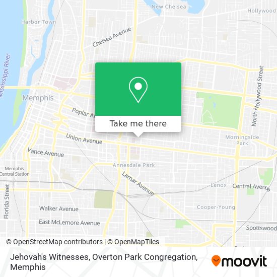 Jehovah's Witnesses, Overton Park Congregation map