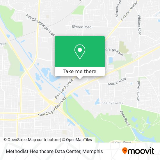 Methodist Healthcare Data Center map
