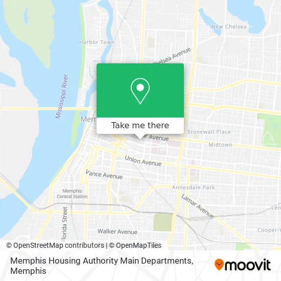Mapa de Memphis Housing Authority Main Departments