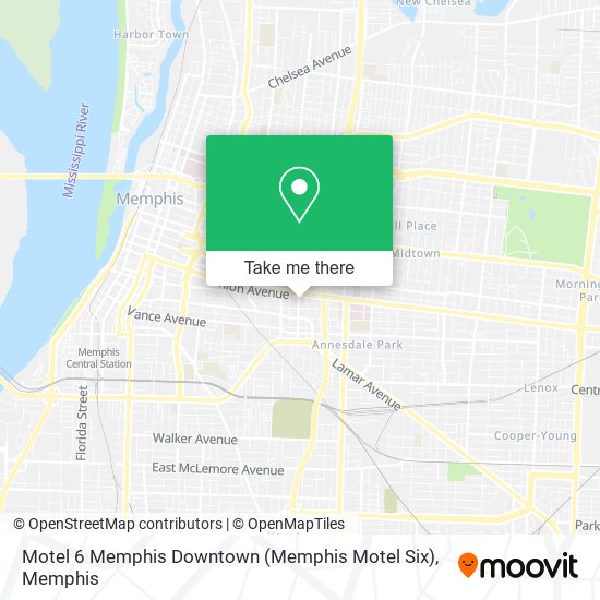 Motel 6 Memphis Downtown (Memphis Motel Six) map