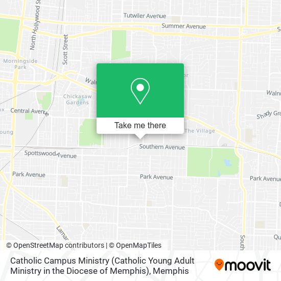 Mapa de Catholic Campus Ministry (Catholic Young Adult Ministry in the Diocese of Memphis)