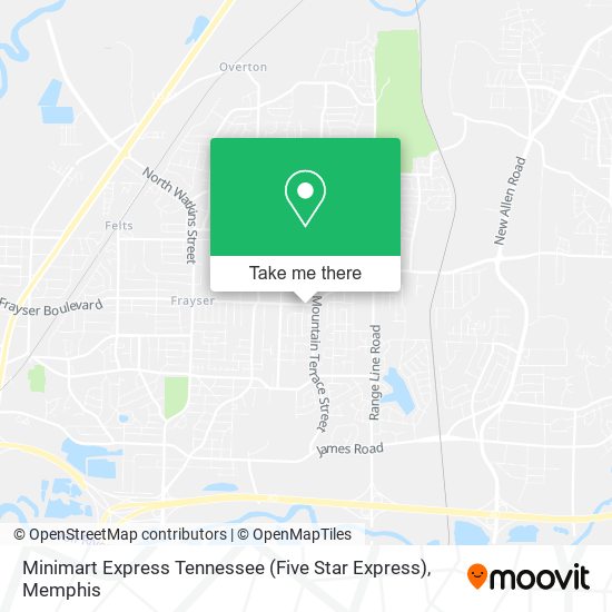 Mapa de Minimart Express Tennessee (Five Star Express)