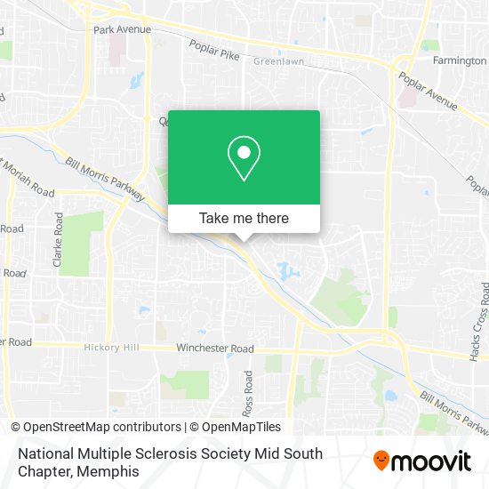 National Multiple Sclerosis Society Mid South Chapter map