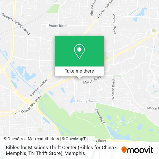 Mapa de Bibles for Missions Thrift Center (Bibles for China - Memphis, TN Thrift Store)