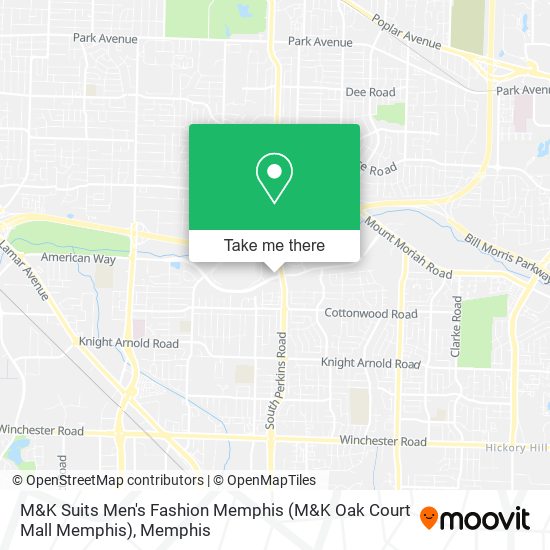 Mapa de M&K Suits Men's Fashion Memphis (M&K Oak Court Mall Memphis)