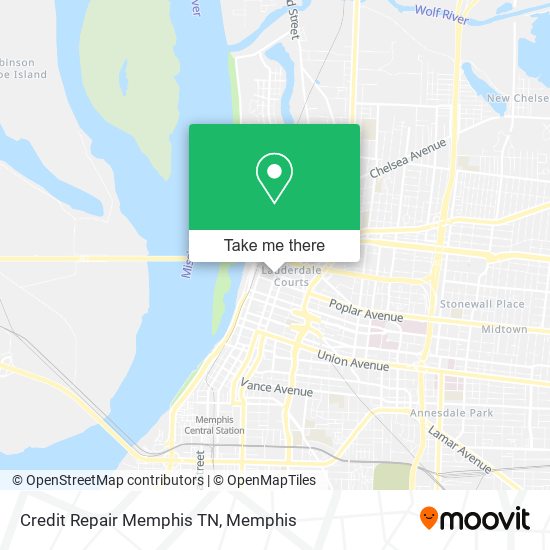 Credit Repair Memphis TN map