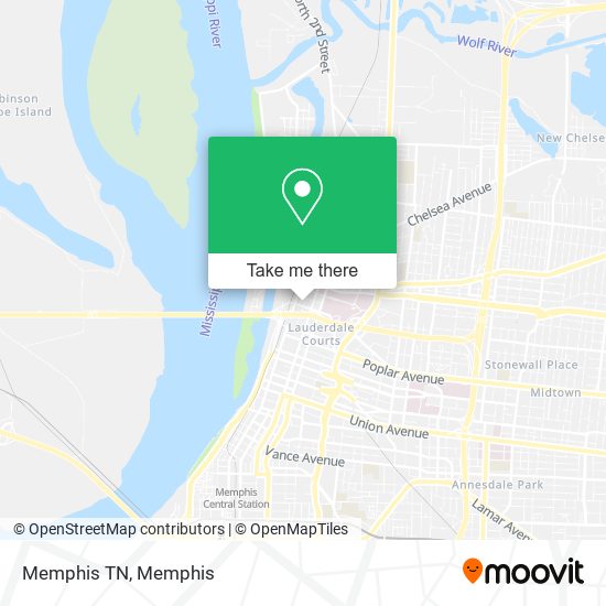 Mapa de Memphis TN