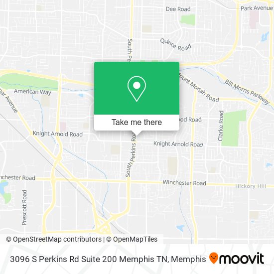 Mapa de 3096 S Perkins Rd Suite 200 Memphis TN