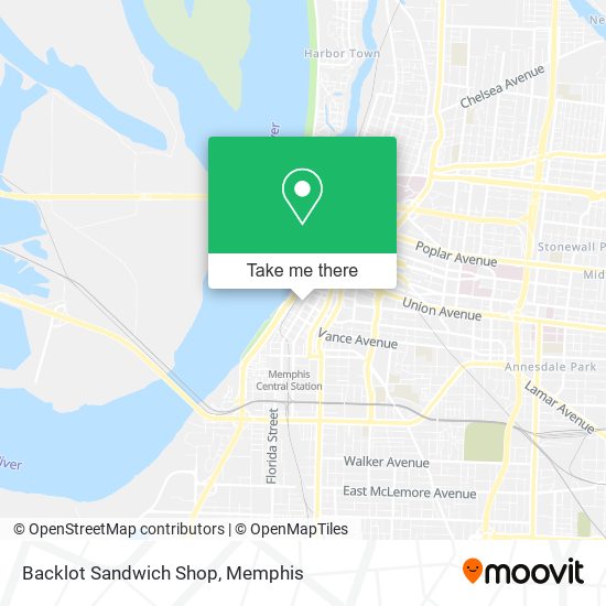Mapa de Backlot Sandwich Shop