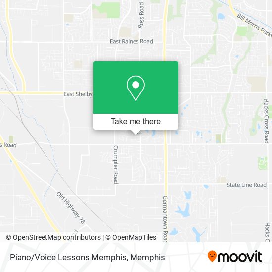 Piano/Voice Lessons Memphis map