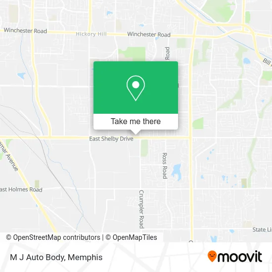 M J Auto Body map