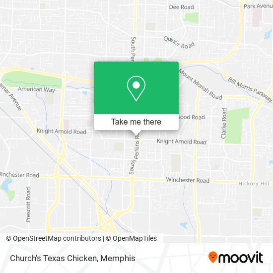 Mapa de Church's Texas Chicken